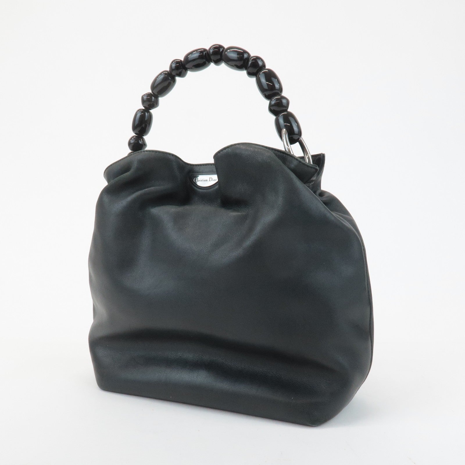 Christian Dior Maris Pearl Hand Bag - Black, Leather
