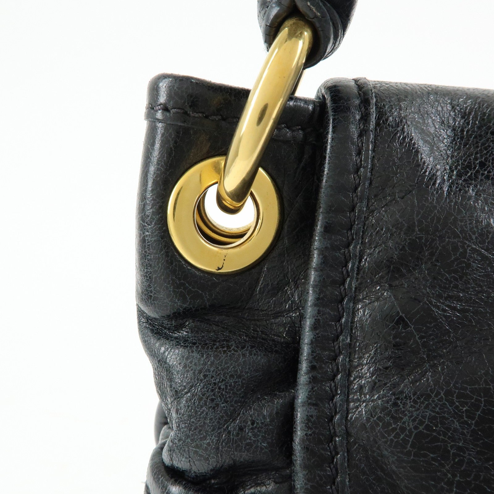 Miu Miu Matelasse Hand Bag - Black, Leather