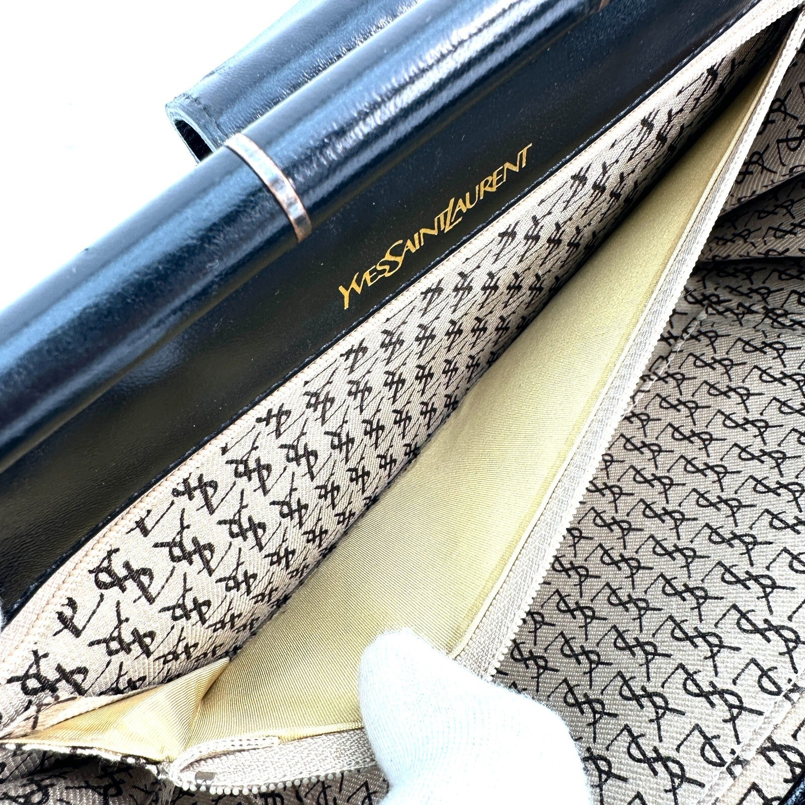 Saint Laurent YSL Clutch - Black, Leather