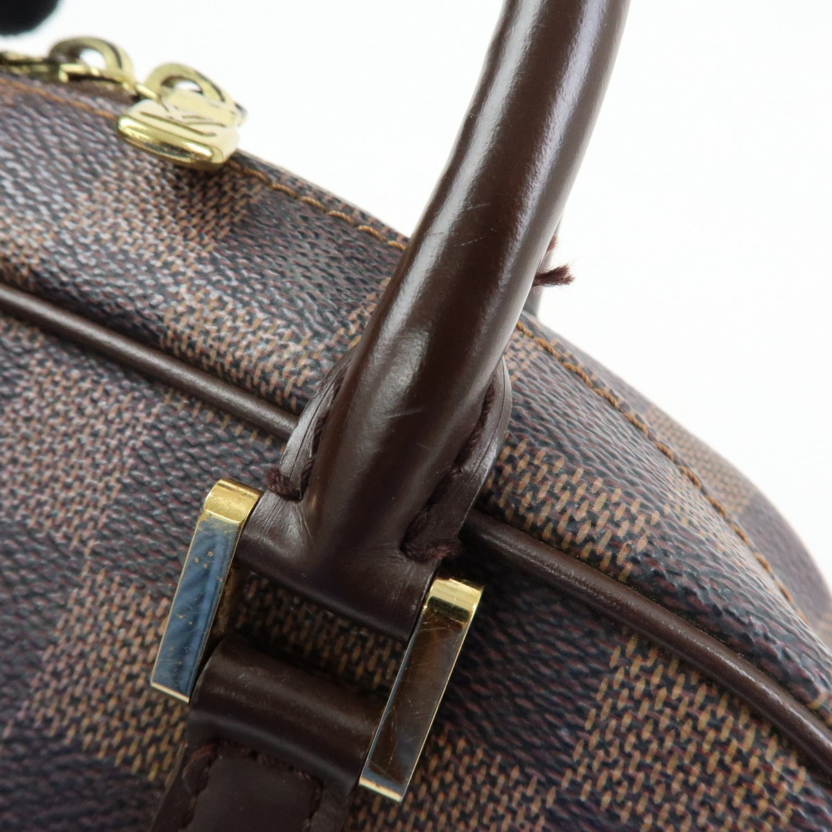 Louis Vuitton Saria Mini Handbag - Damier Ebene, Canvas Leather