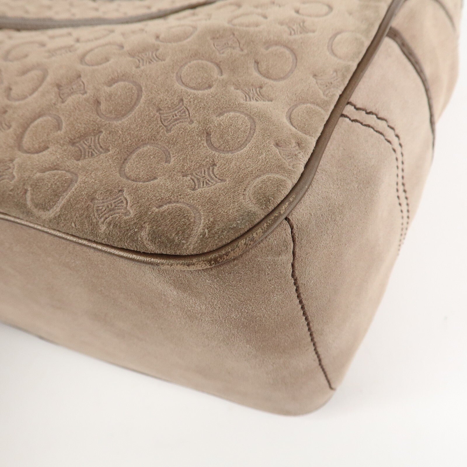 Celine C Macadam Suede Boogie Bag Handbag - Beige, Suede