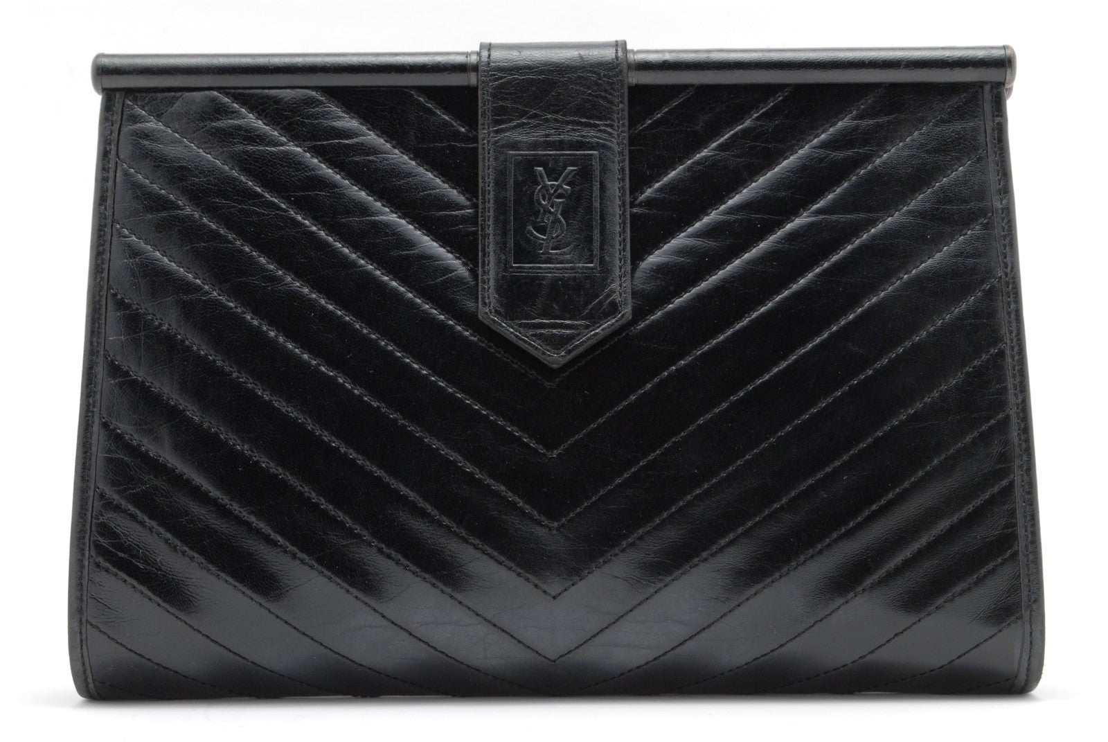 Saint Laurent Yves Clutch Bag - Black, Leather
