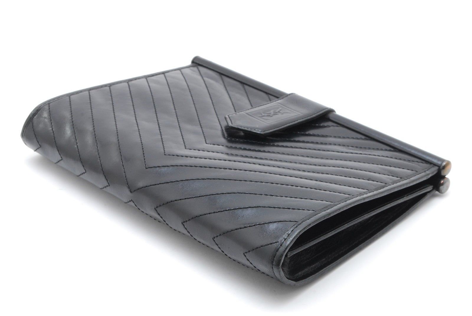 Saint Laurent Yves Saint-Laurent Clutch Bag - Black, Leather