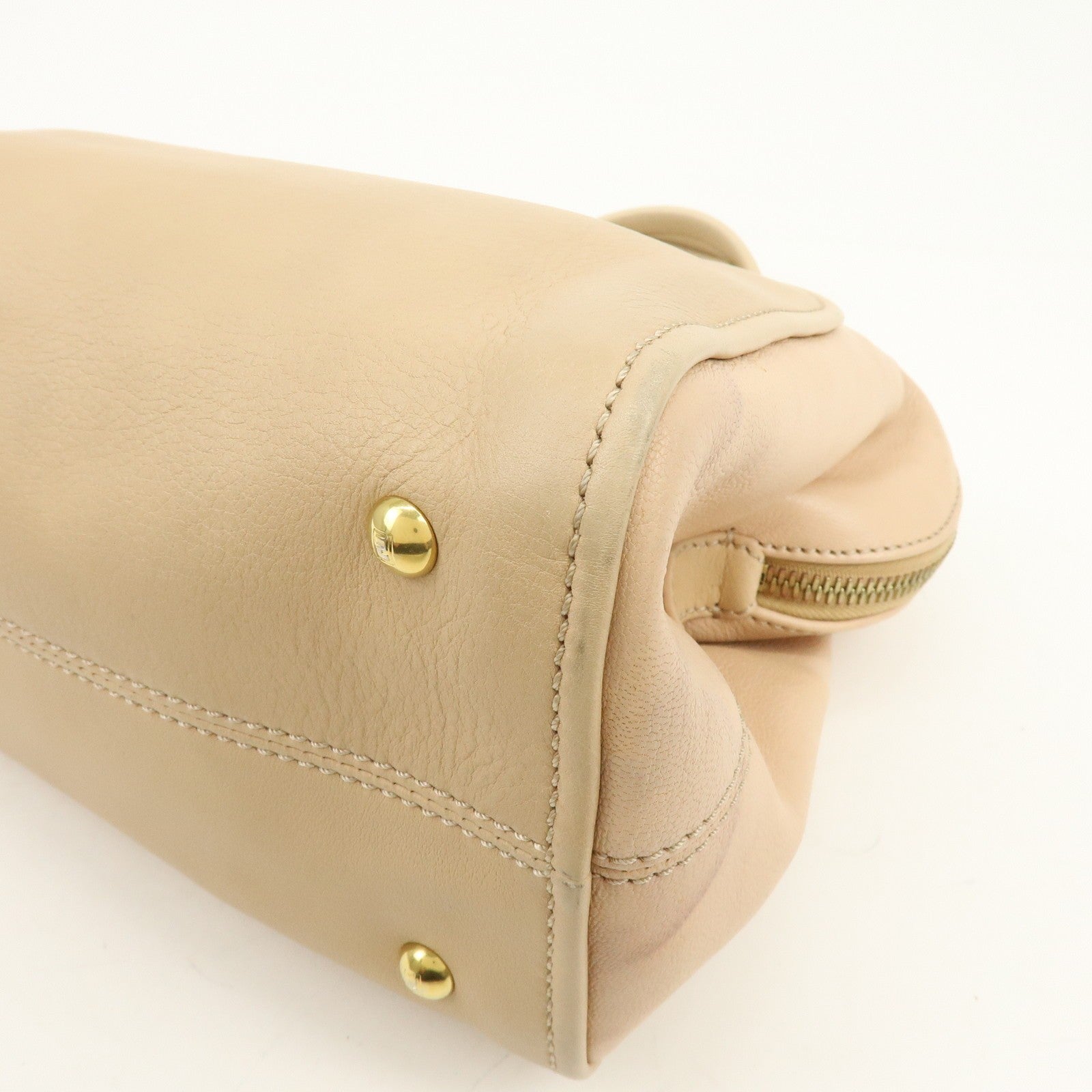 Fendi Hand Bag - Beige, Leather