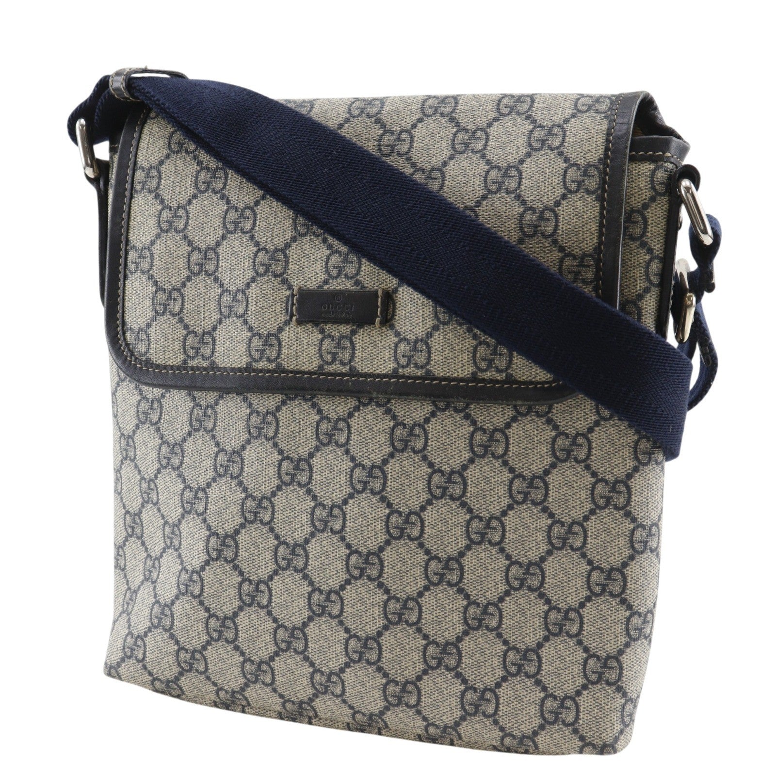 Gucci Shoulder Bag - Navy Blue, GG Supreme Canvas