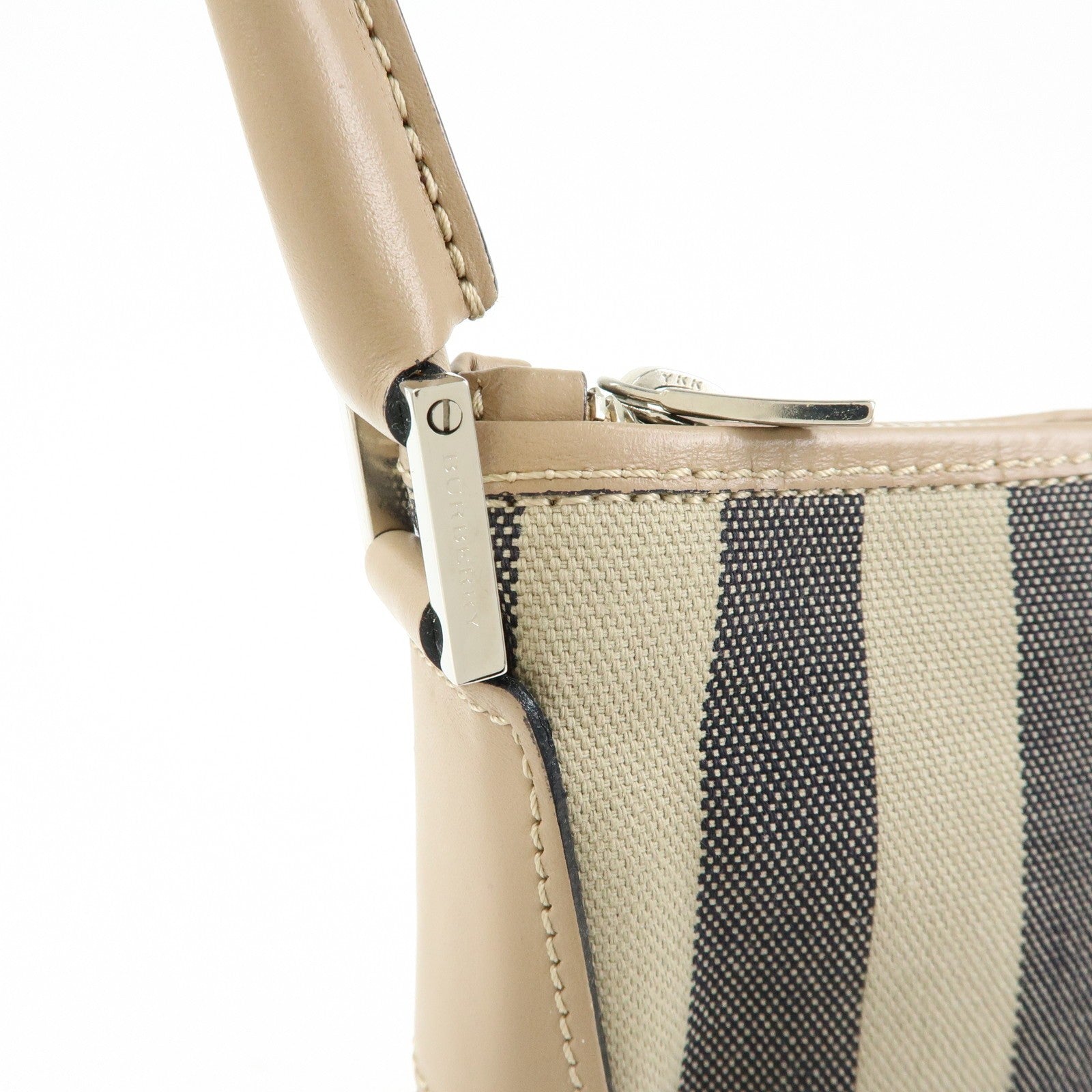 Burberry Nova Plaid Shoulder Bag - Beige, Canvas Leather