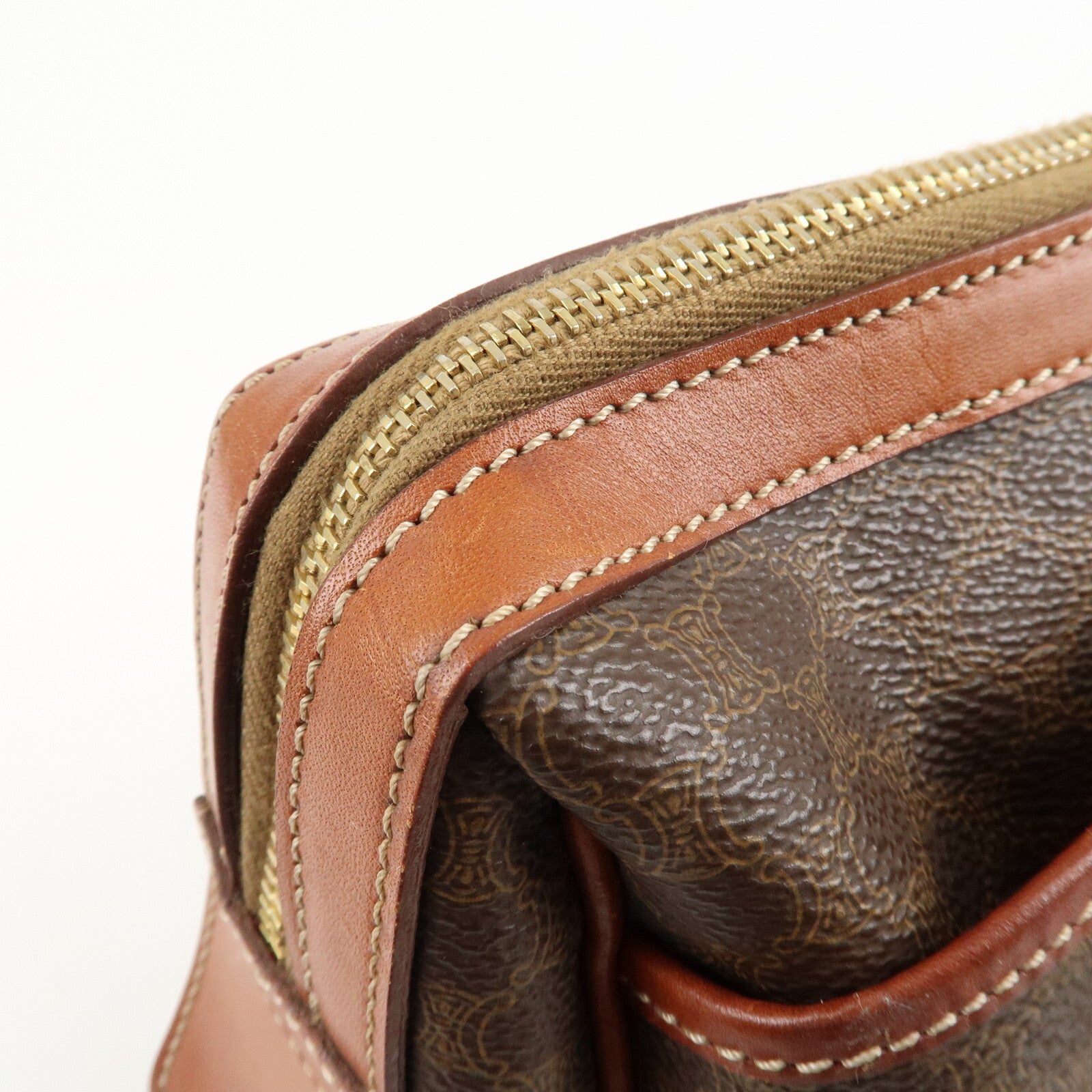 Celine Macadam PVC Leather Boston Bag - Brown, PVC, Leather
