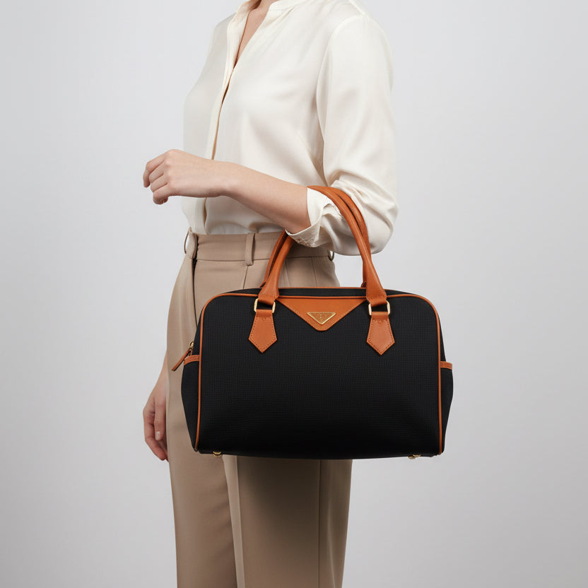 Yves Saint Laurent Hand Bag - Black, Brown, PVC, Leather