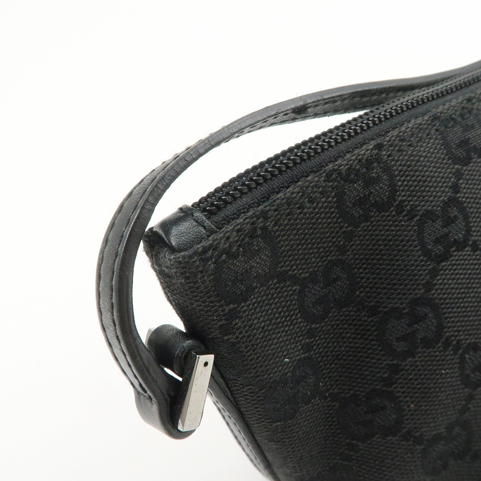 Gucci Boat Bag Hand Bag - Black, GG Canvas Leather