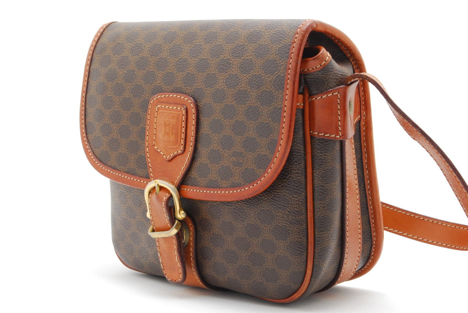 Celine Macadam Shoulder Bag - Brown, Leather PVC