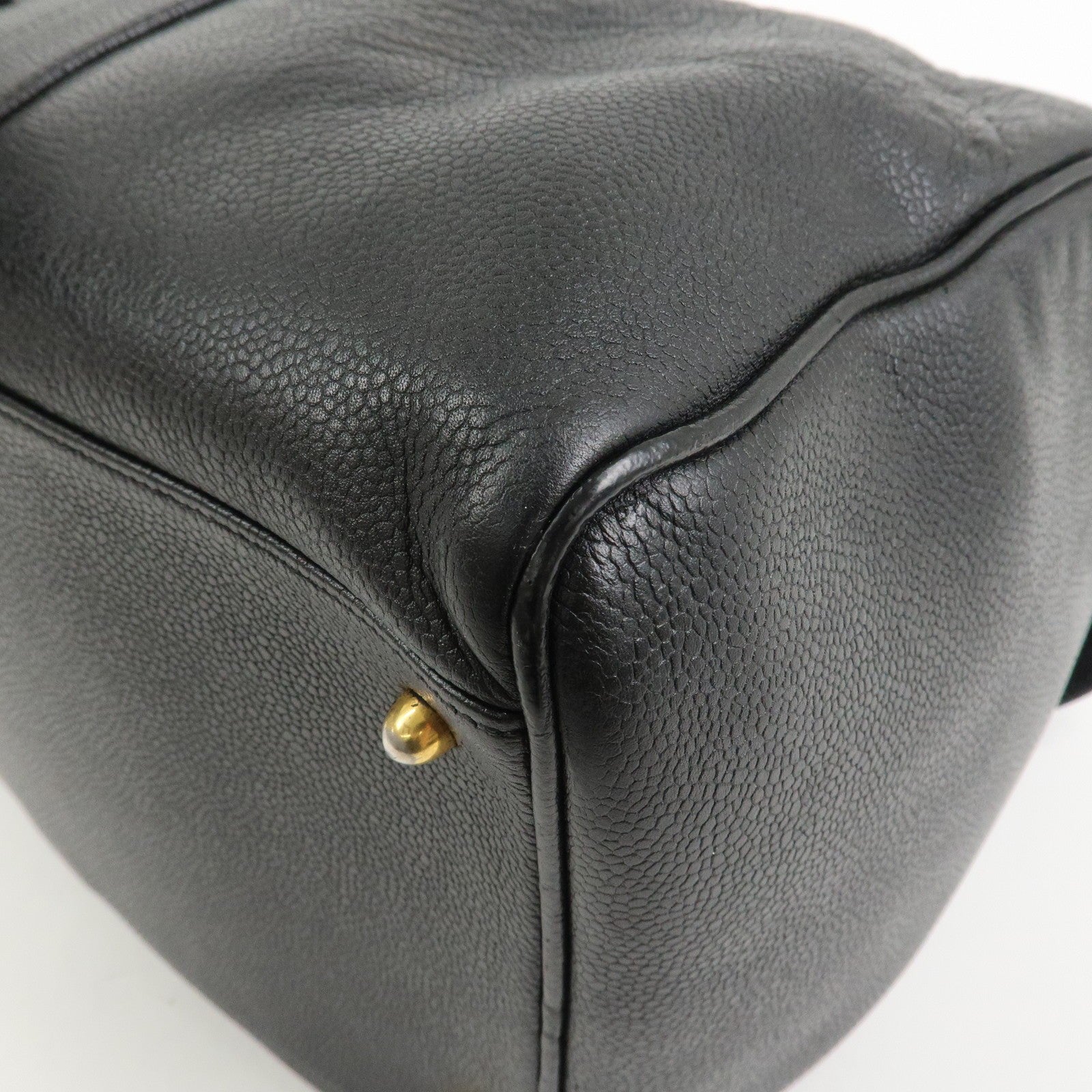 Chanel Coco Mark Caviarskin Boston Bag - Black, Leather