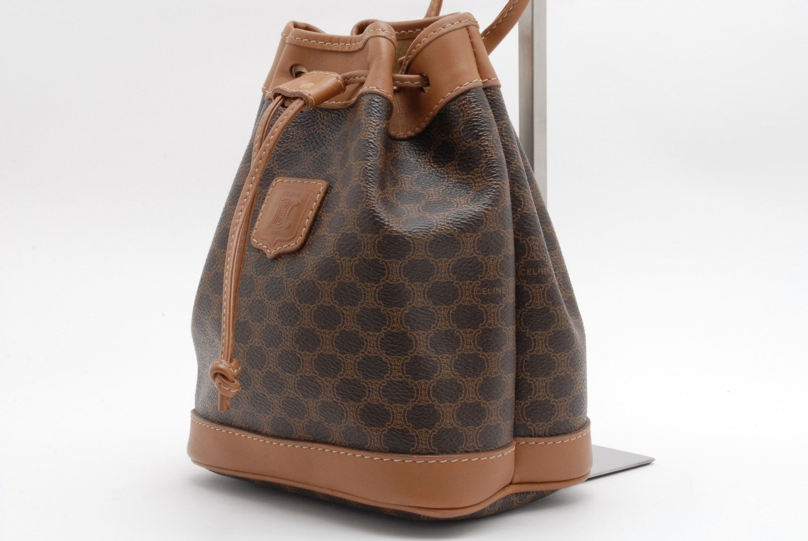 Celine Macadam Drawstring Bucket Mini Shoulder Bag - Brown, PVC