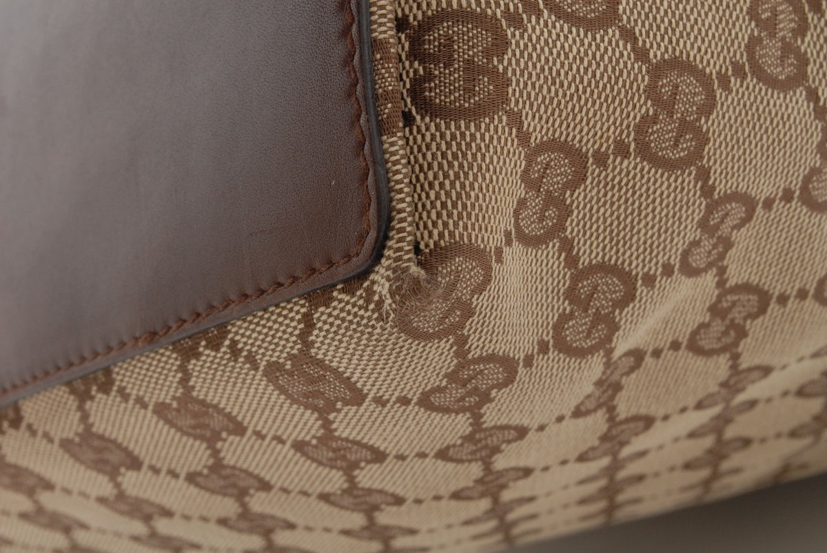 Gucci GG Tote Shoulder Bag - Beige Brown, Canvas Leather