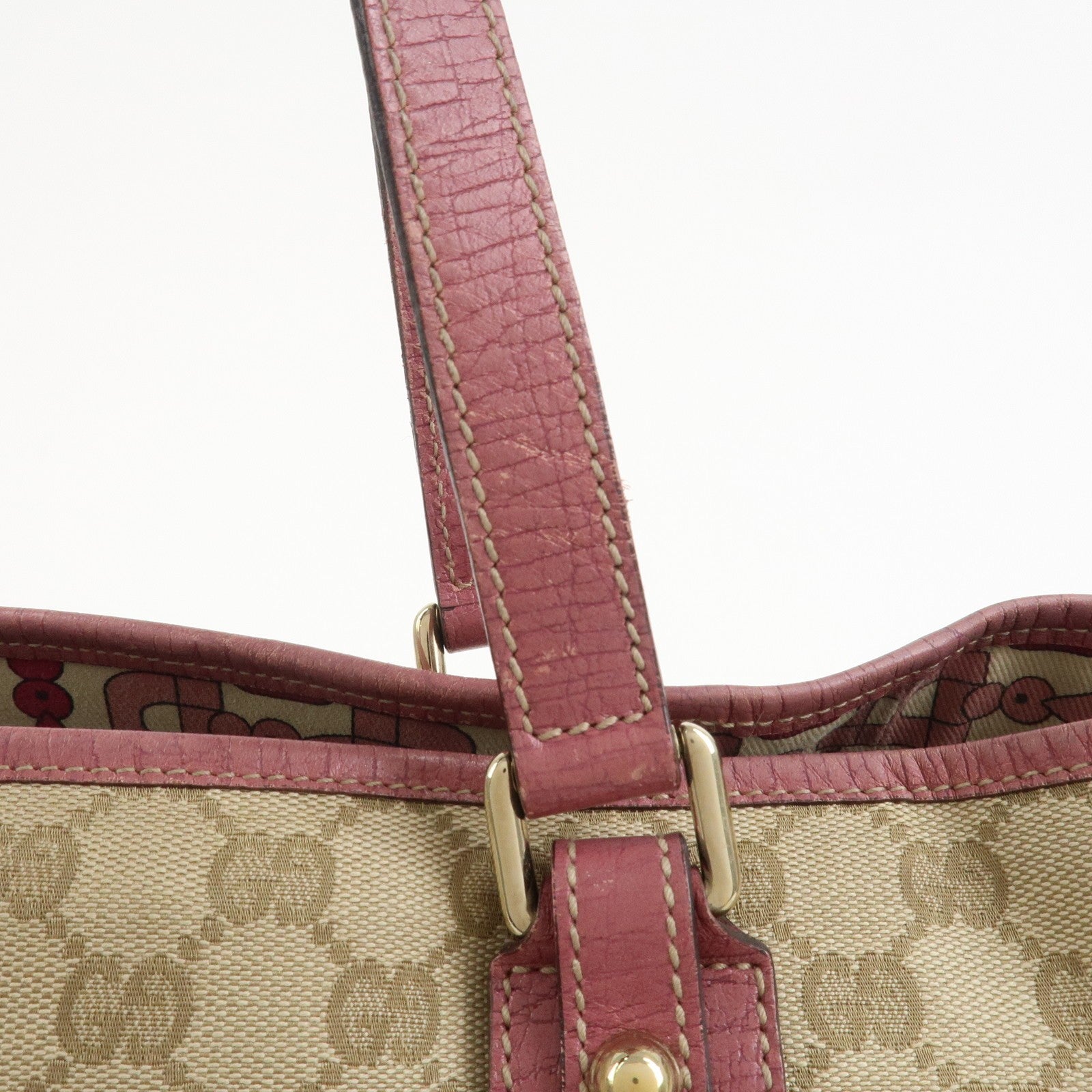 Gucci Tote Bag - Beige Pink, GG Canvas Leather