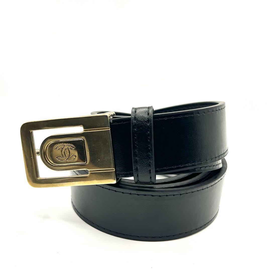 Chanel Coco Mark Belt - Black x Gold, Metal