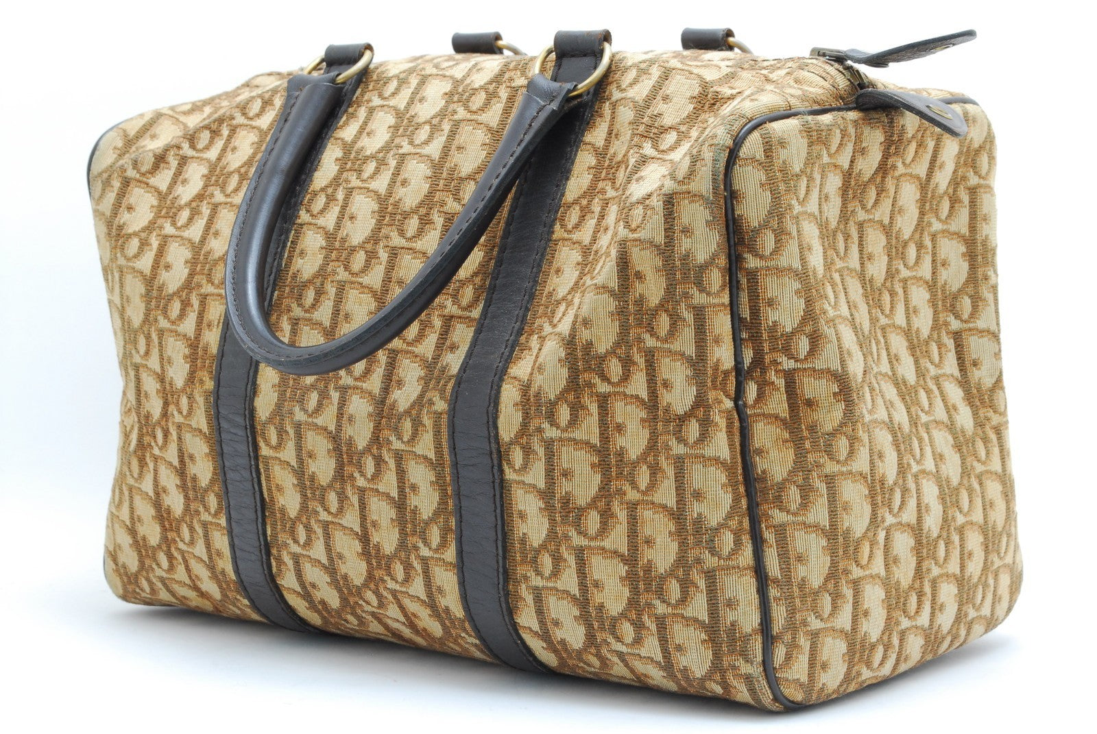 Christian Dior Trotter Boston Bag - Brown, Canvas and Leather