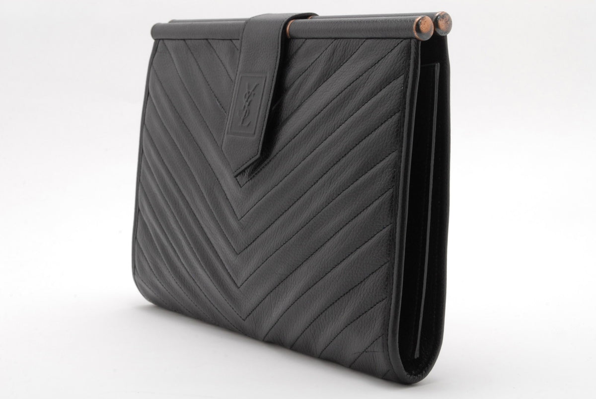 Saint Laurent Yves Saint Laurent Clutch Bag - Black, Leather