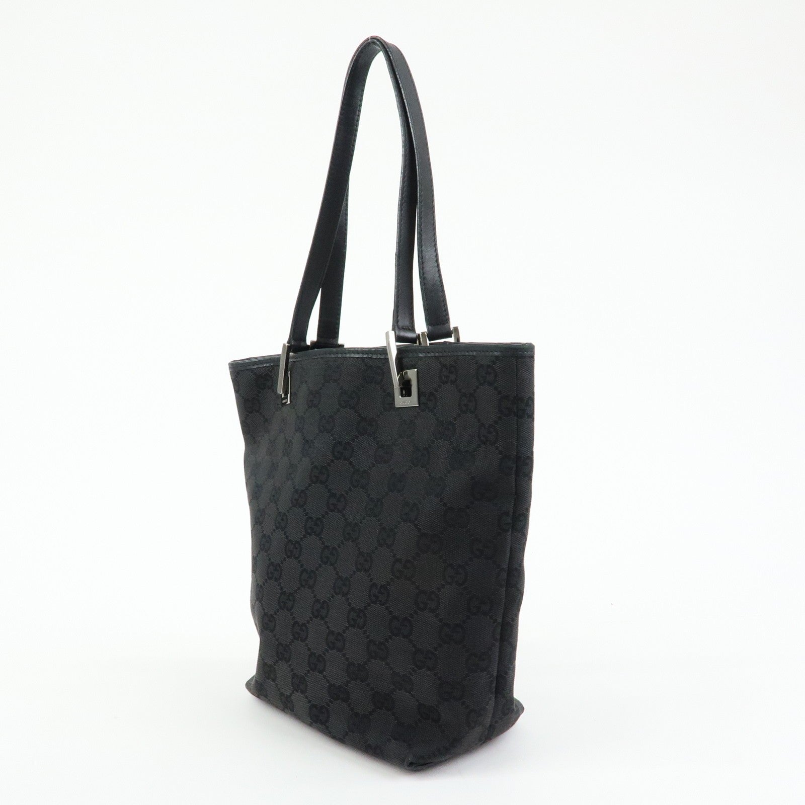 Gucci Tote Bag - Black, GG Canvas, Leather