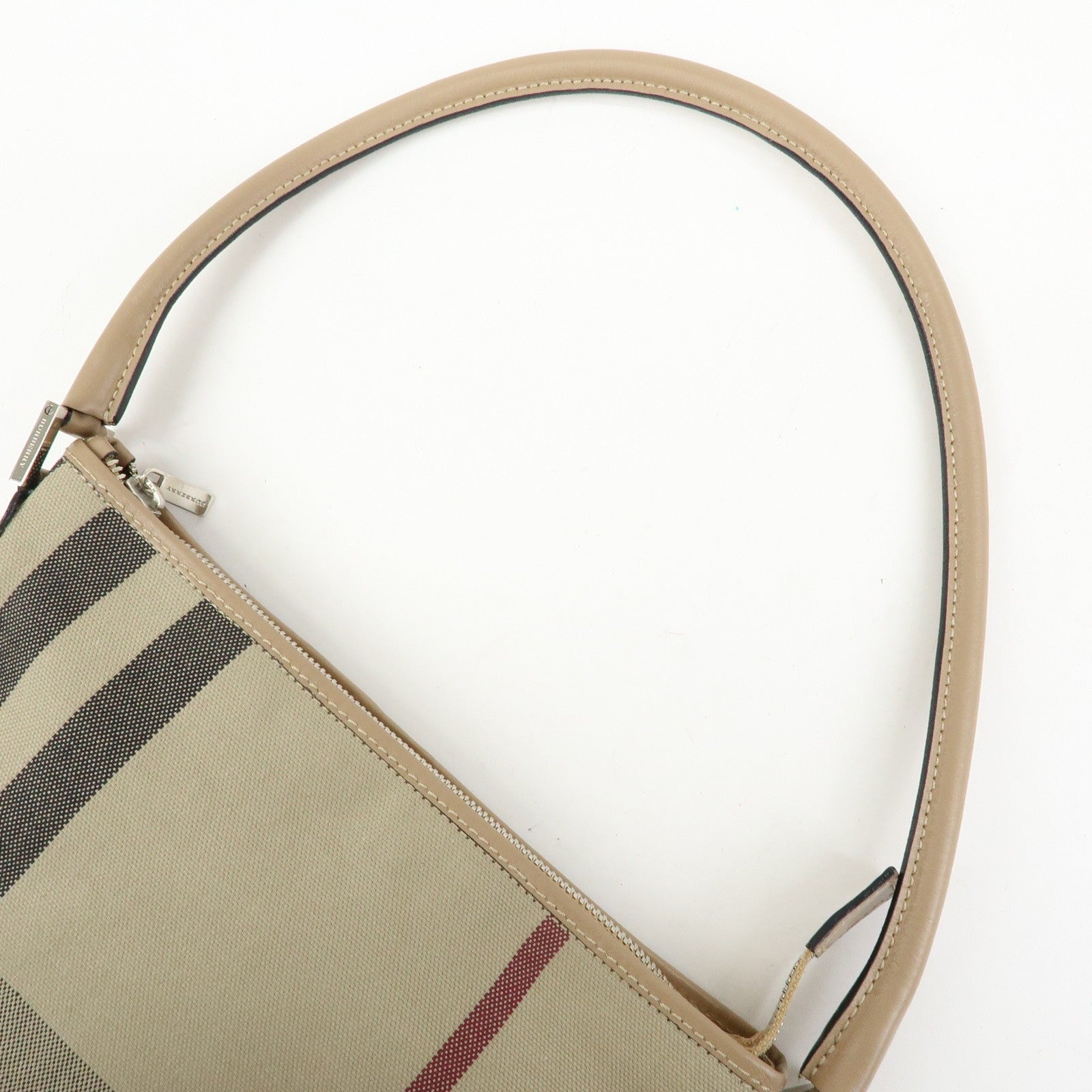 Burberry Nova Plaid Shoulder Bag - Beige, Canvas Leather