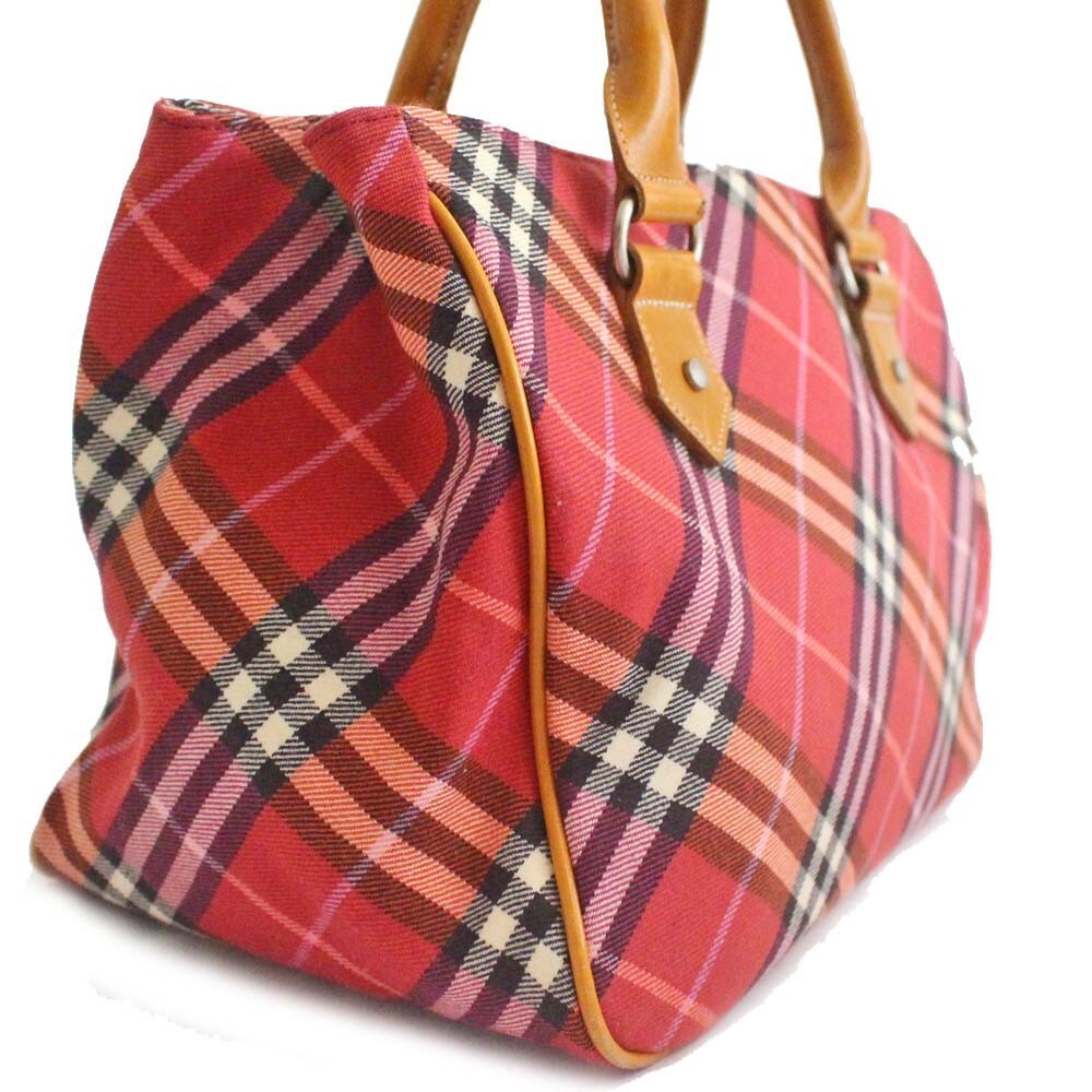 Burberry Blue Label Nova Check Tote Bag - Red, Canvas Leather