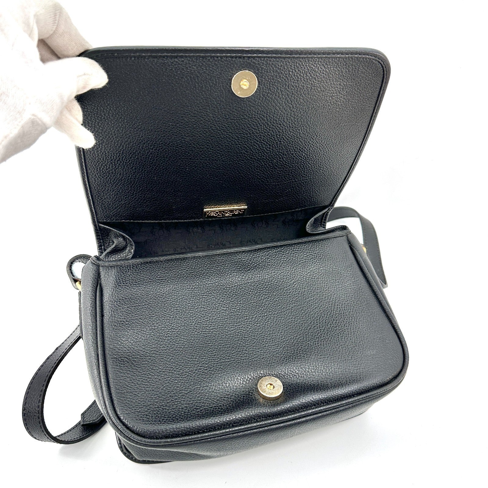 Saint Laurent Yves Shoulder Bag - Black, Leather