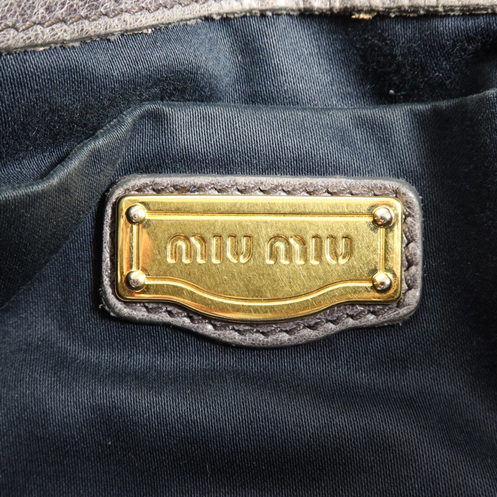 Miu Miu GHW Shoulder Bag - Grey, Calfskin Leather