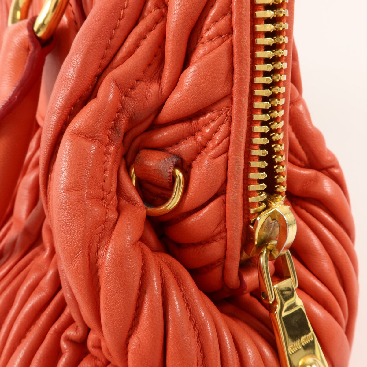 Miu Miu GHW 2 Way Shoulder Bag - Red, Lambskin Leather