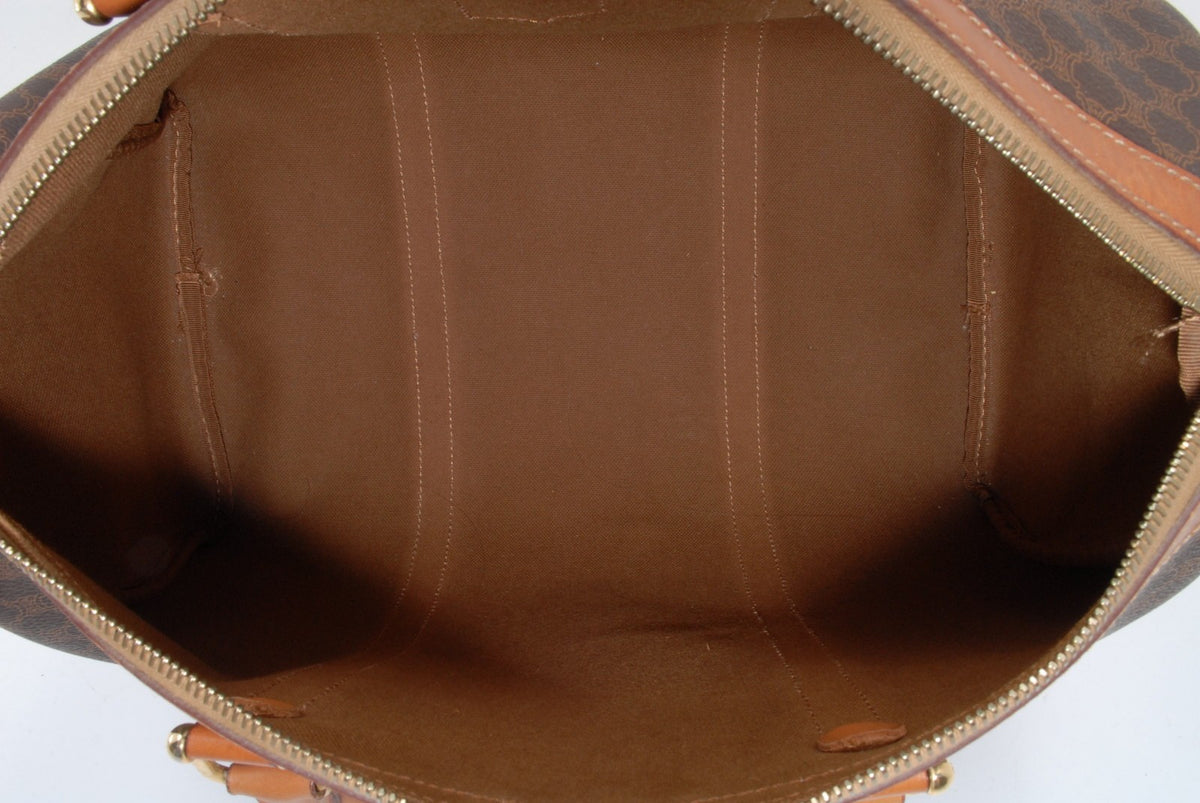 Celine Macadam Boston Handbag - Brown, PVC Leather