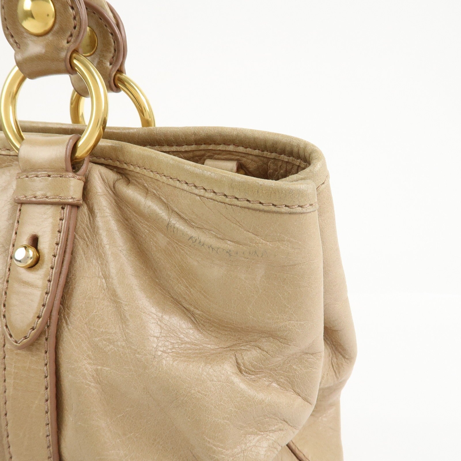 Miu Miu 2Way Hand Bag - Beige, Leather