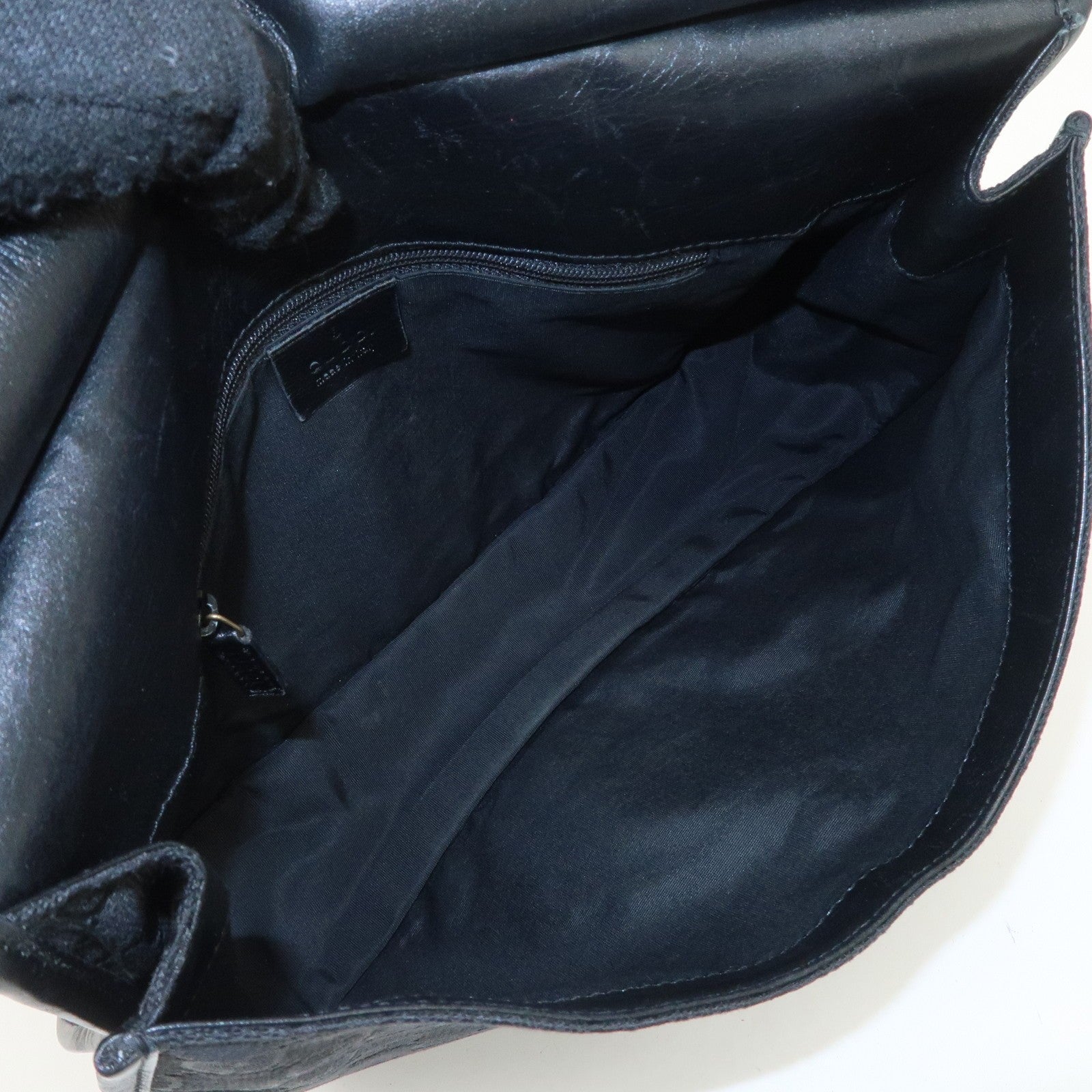 Gucci GG Canvas Leather semi Shoulder Bag - Black, Canvas