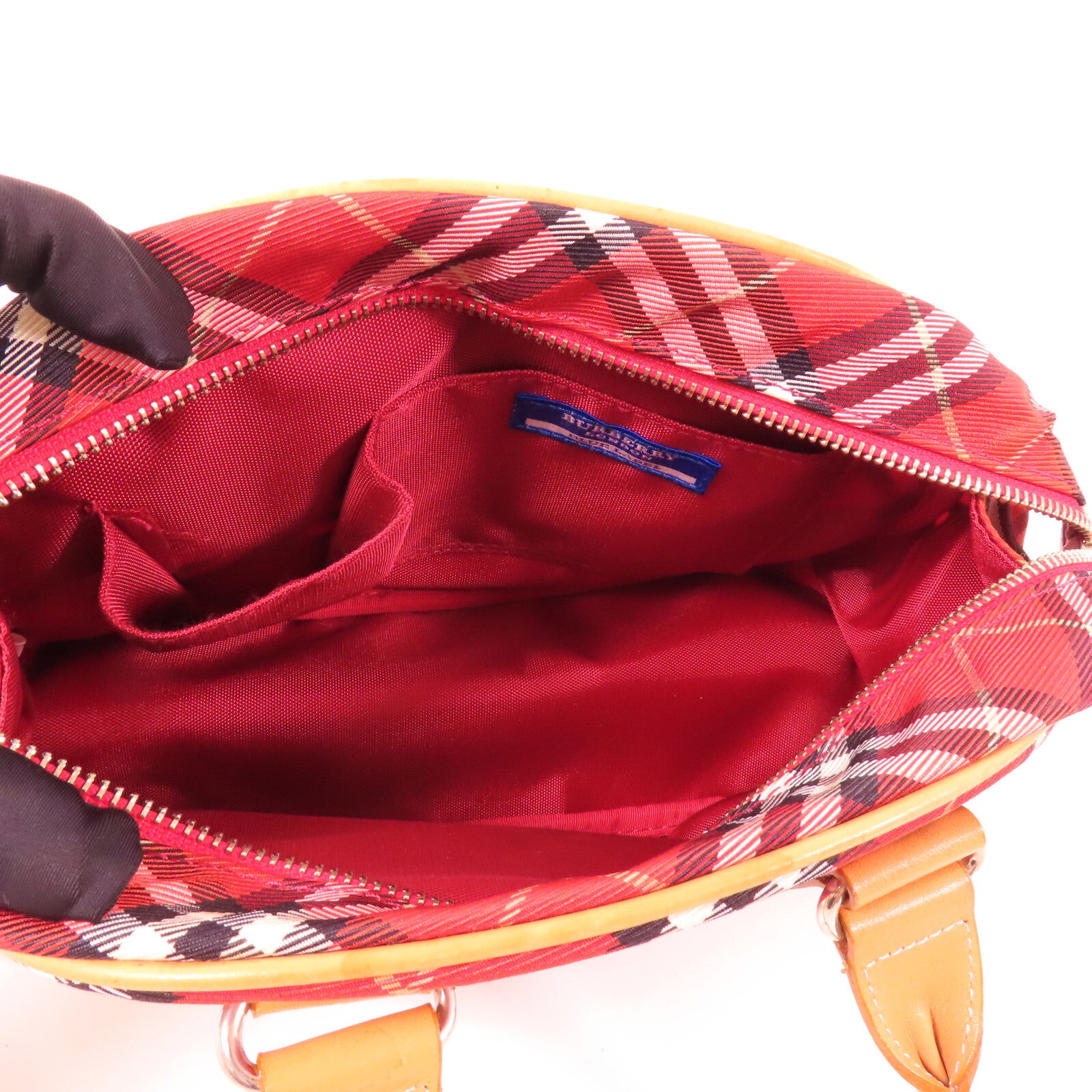 Burberry Blue Label SHW Handbag - Red, Canvas