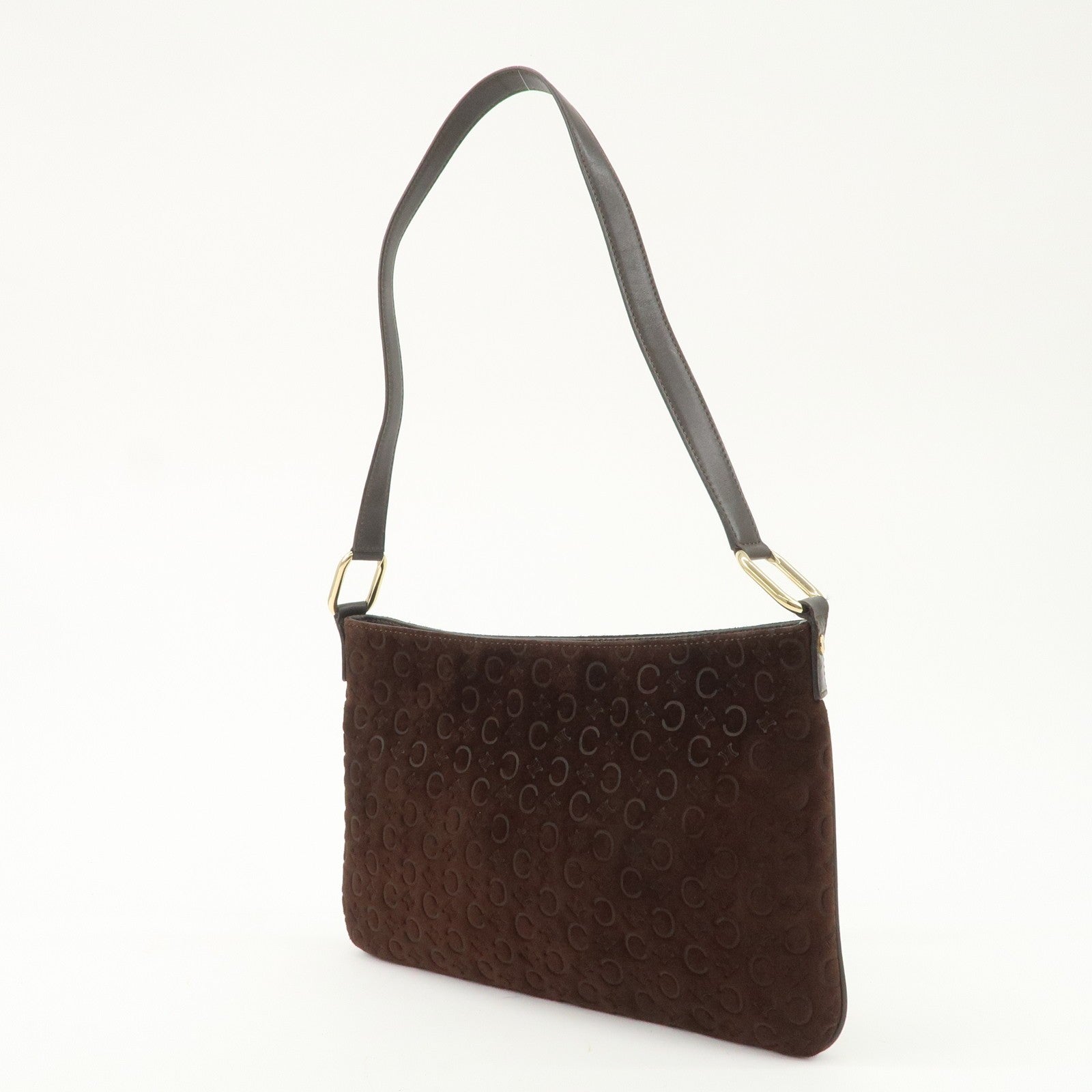 Celine C Macadam Shoulder Bag - Brown, Suede Leather