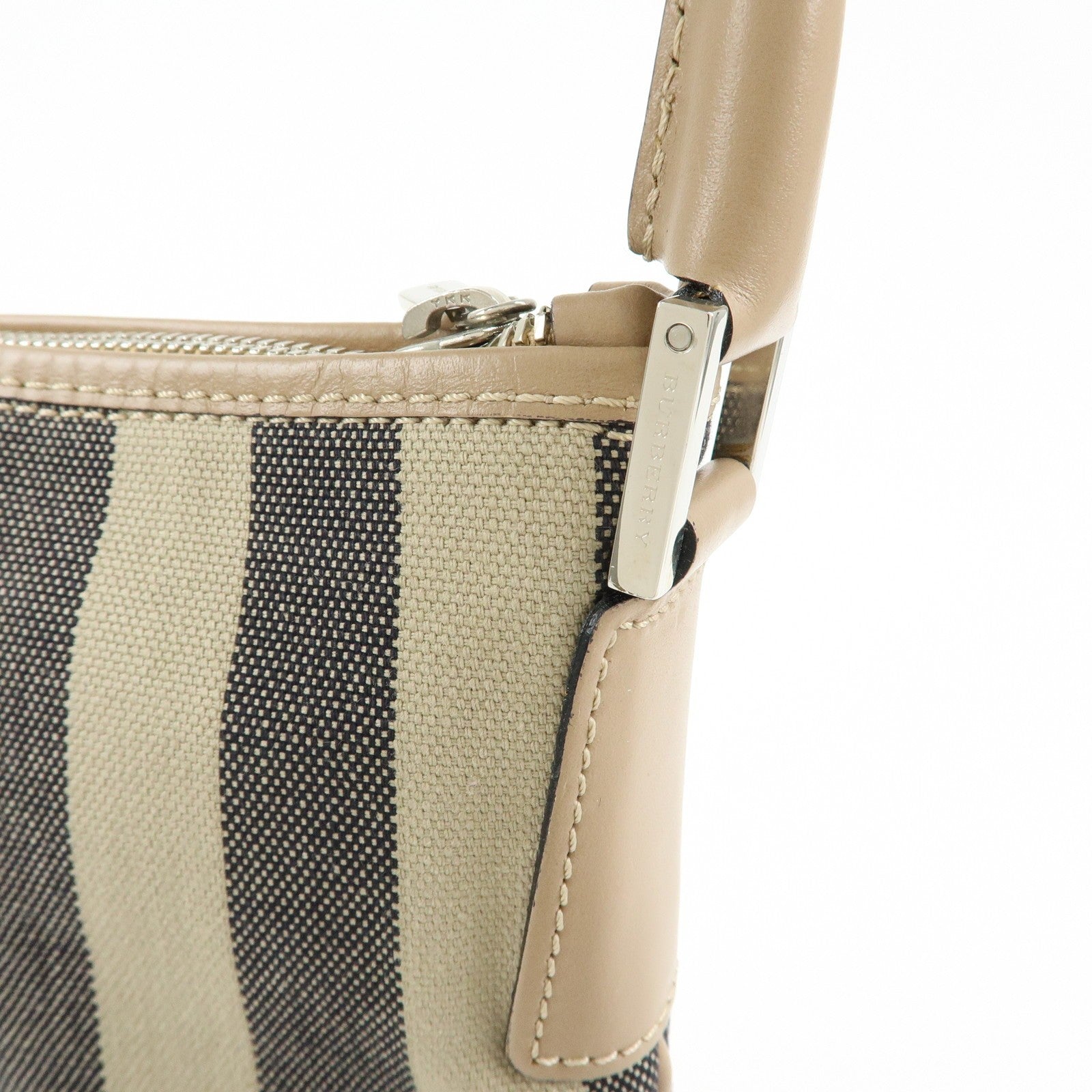Burberry Nova Plaid Shoulder Bag - Beige, Canvas Leather
