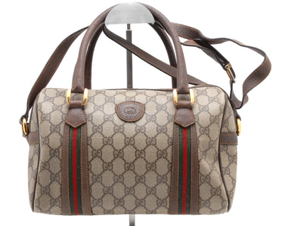 Gucci GG Supreme 2Way Boston Bag - Beige, PVC Leather