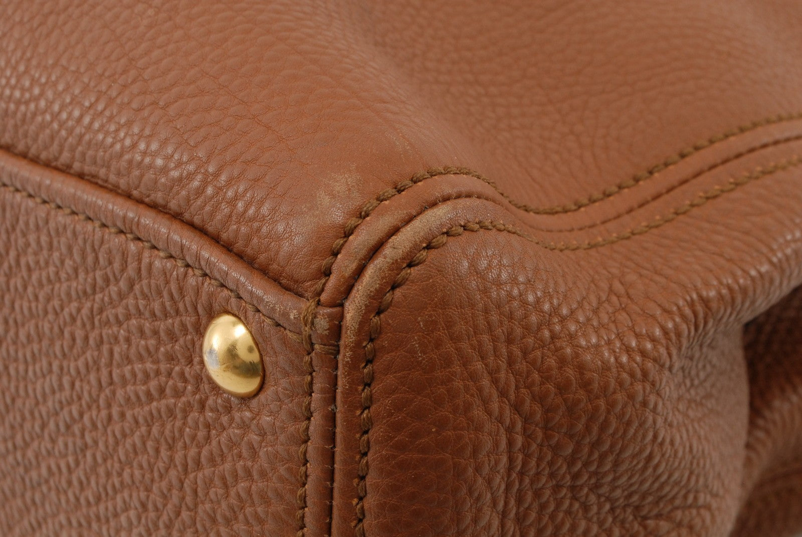 Miu Miu Vitello Lux Tote Handbag - Brown, Leather