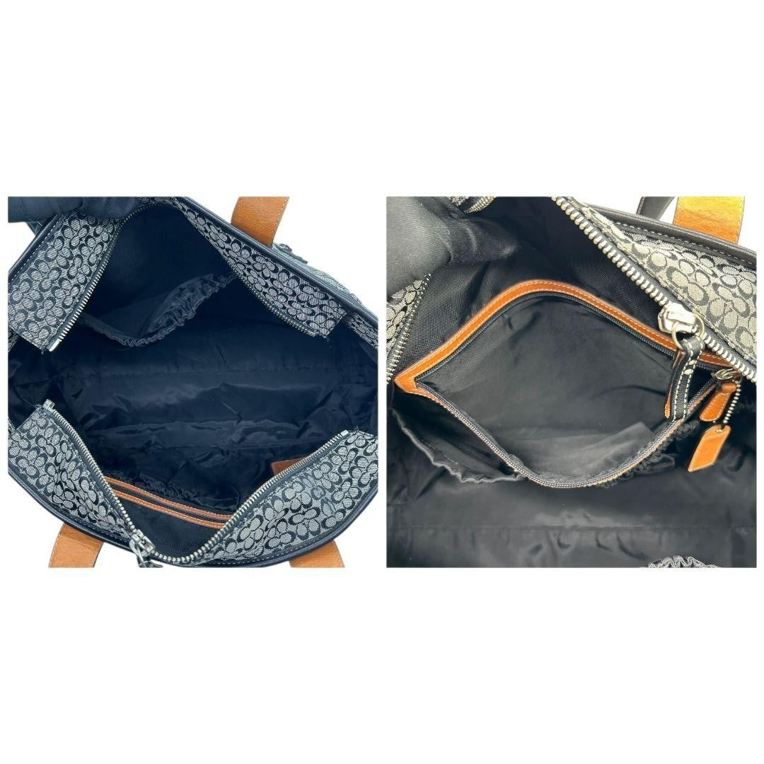 Coach Mini Signature One Shoulder Tote - Black, Canvas