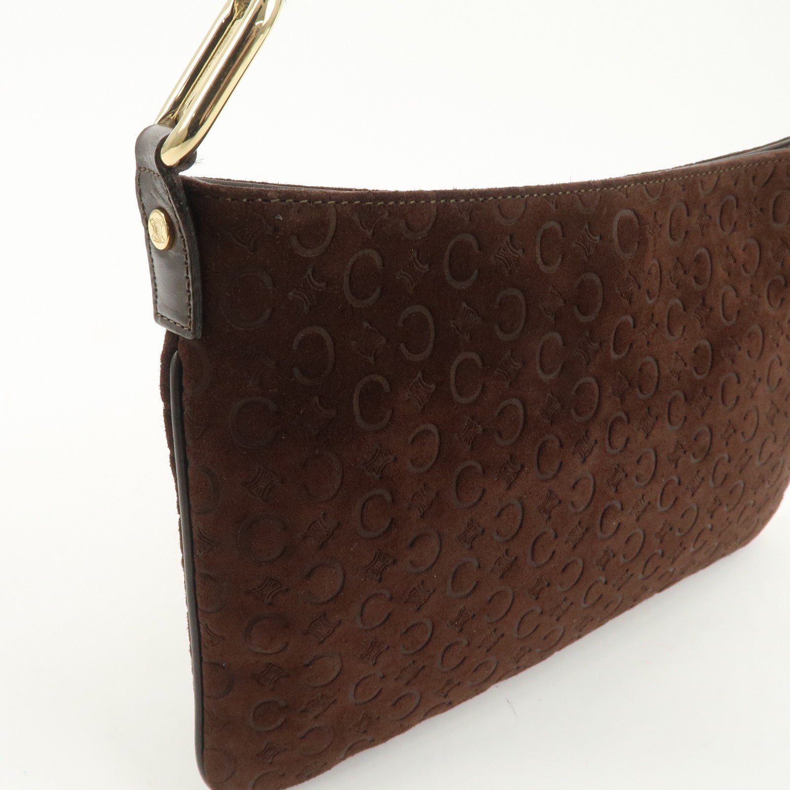 Celine C Macadam Shoulder Bag - Brown, Suede Leather
