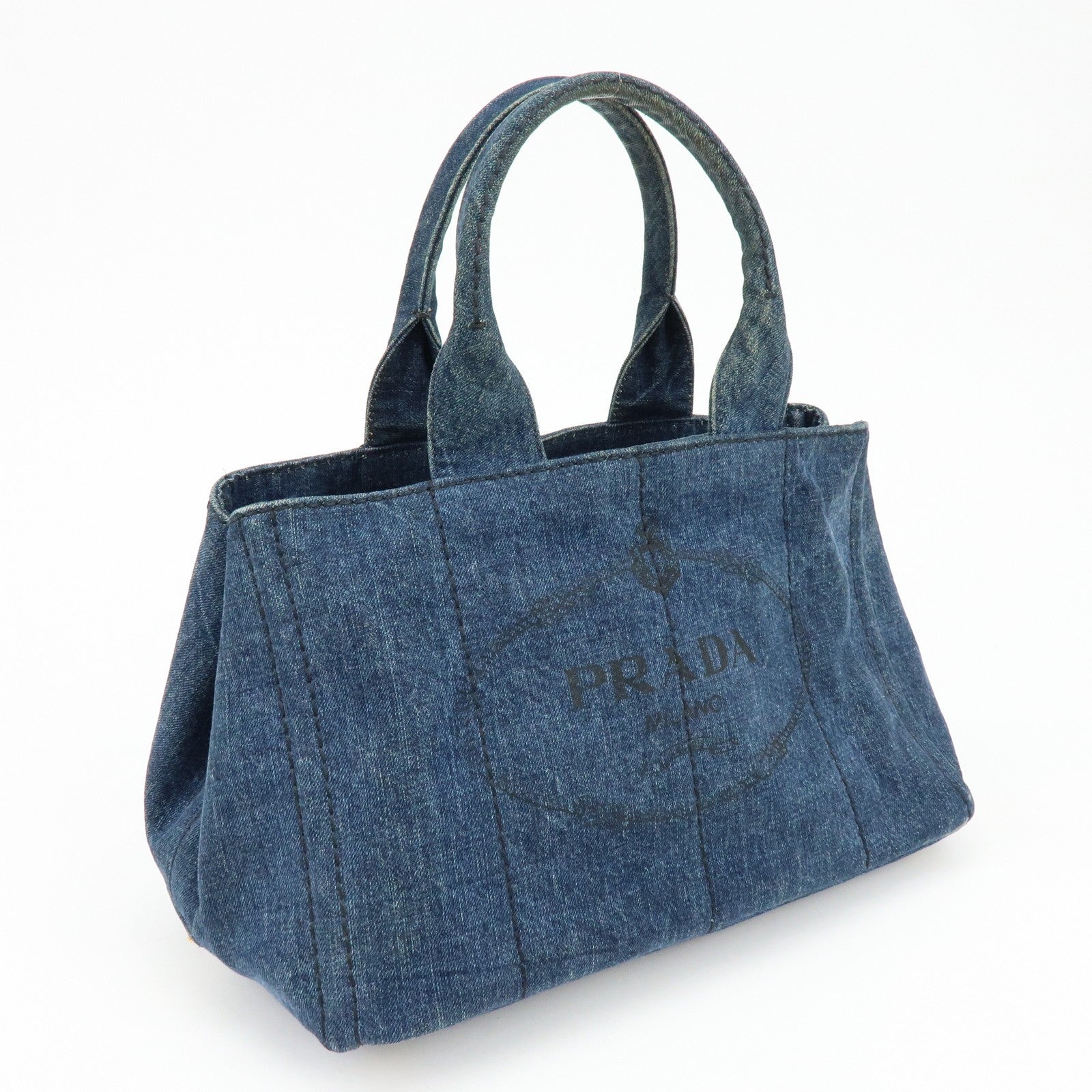Prada Canapa Handbag - Blue, Denim