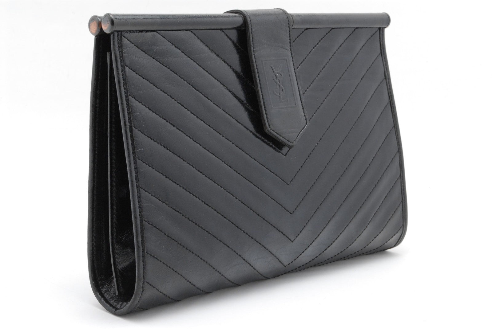 Saint Laurent Yves Clutch Bag - Black, Leather