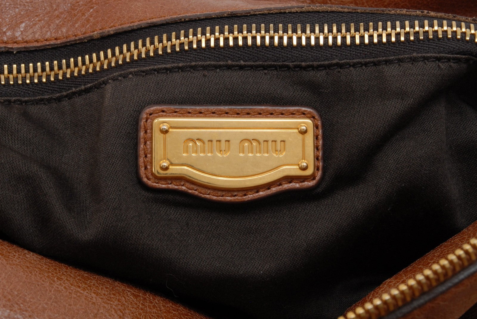 Miu Miu Vitello Lux 2Way Shoulder Hand Bag - Brown, Leather