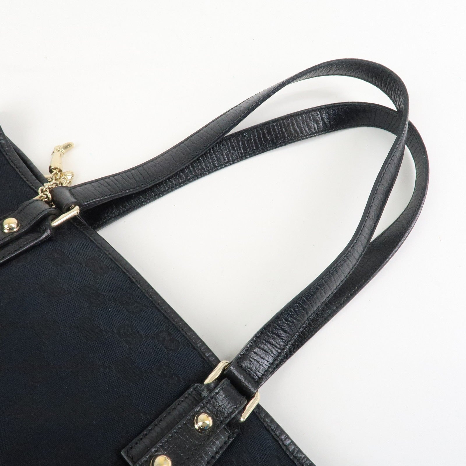 Gucci Tote Shoulder Bag - Black, Canvas Leather