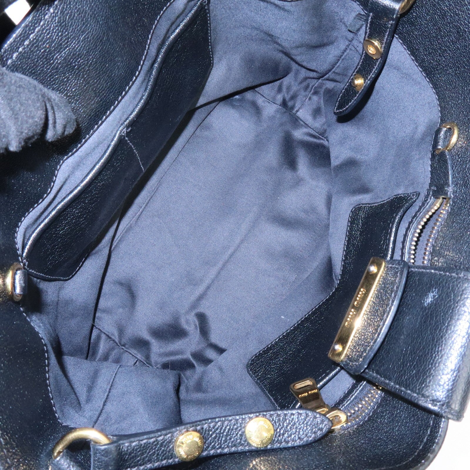 Miu Miu Madras Hand Bag - Black, Leather