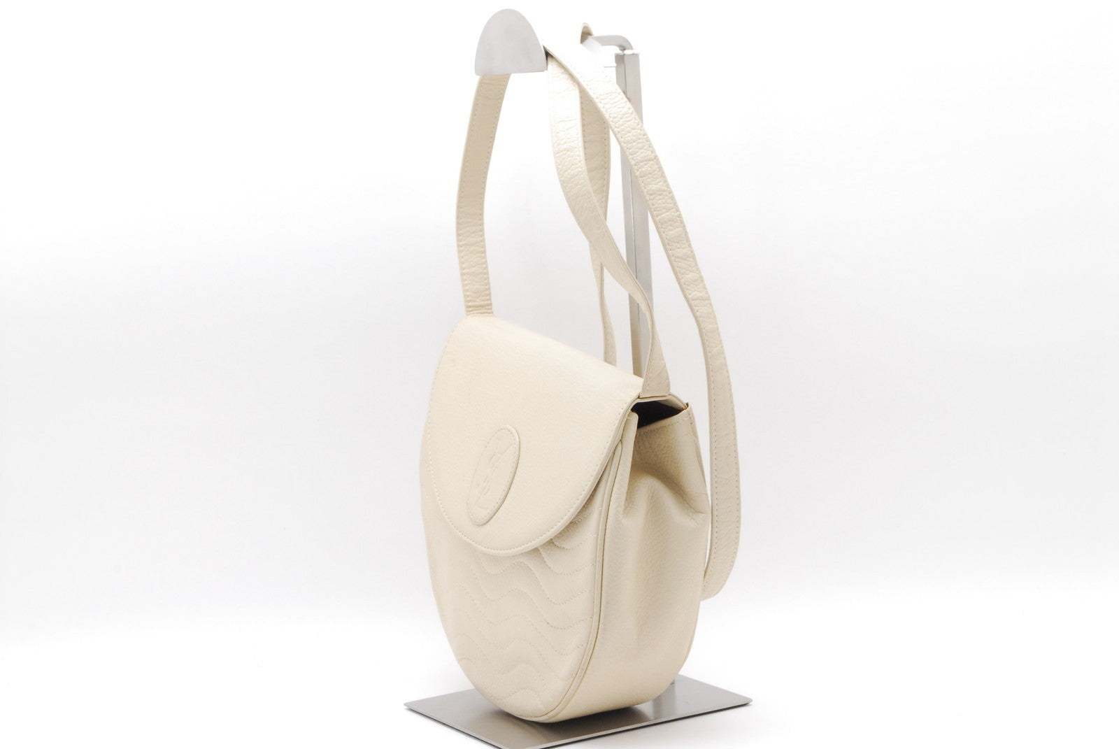 Saint Laurent Vintage Logo Shoulder Bag - White, Leather