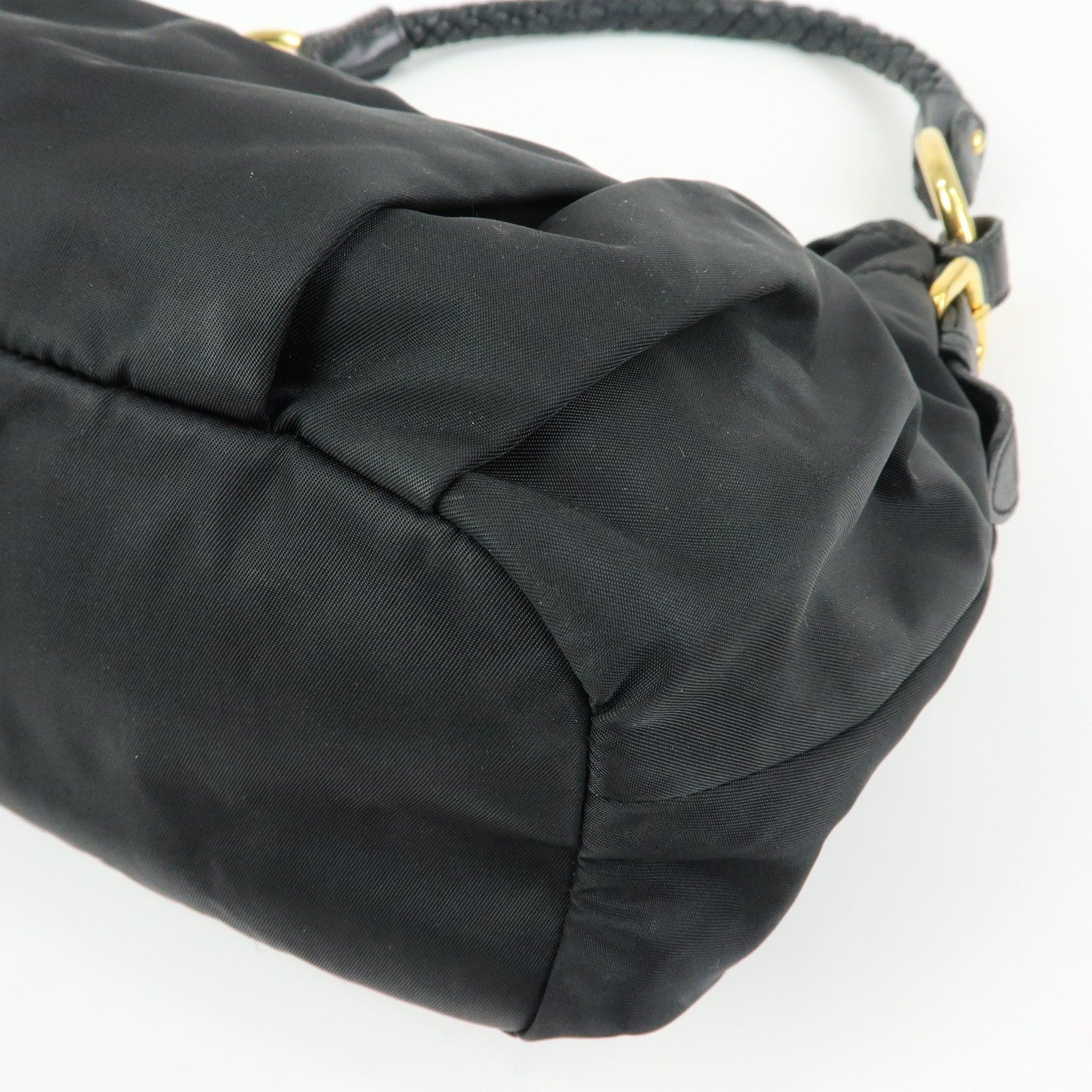 Prada Ribbon Shoulder Bag - Black, Nylon and Leather