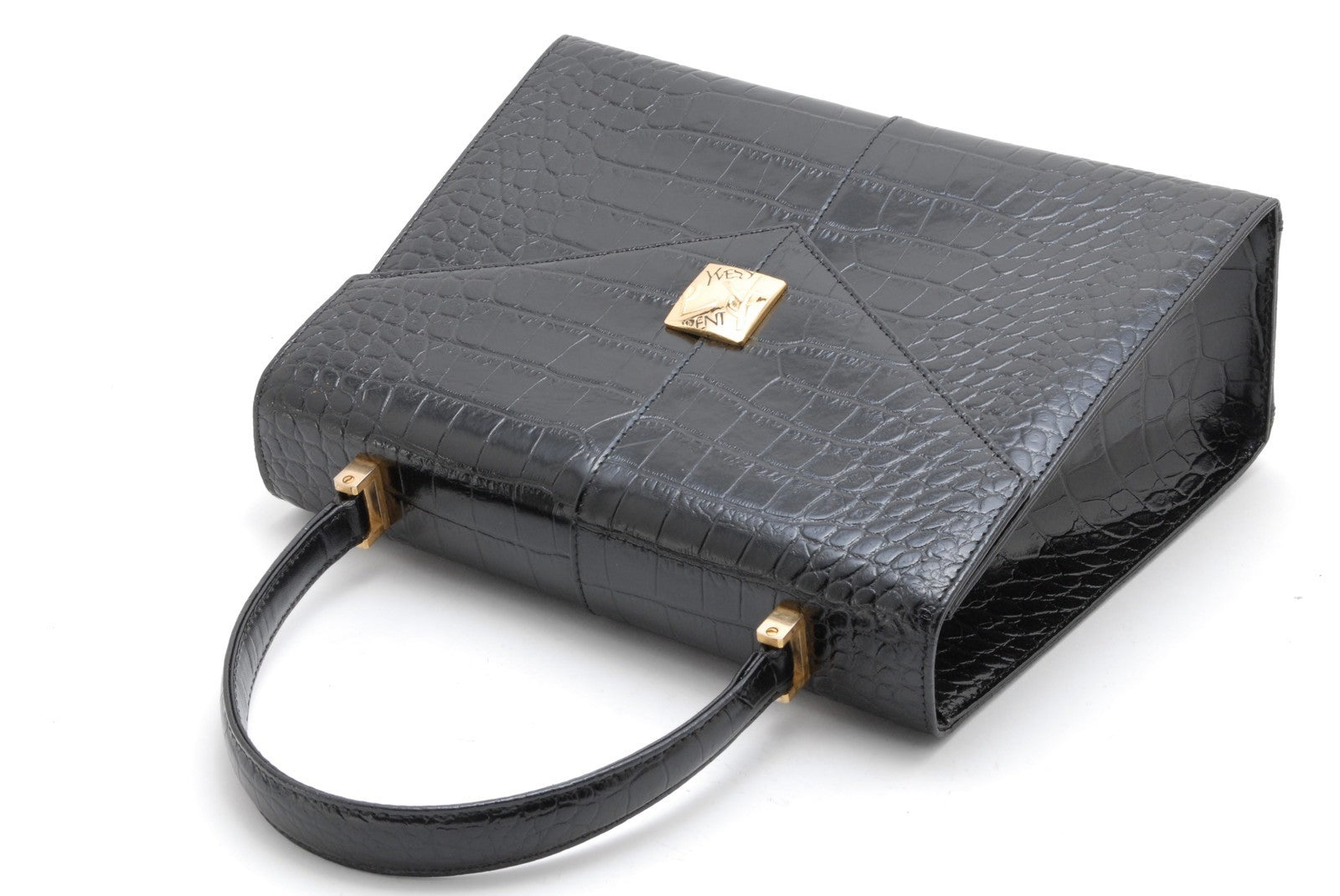 Yves Saint Laurent YSL Leather Top Handle Hand Bag - Black, Leather- קשה למציאה!