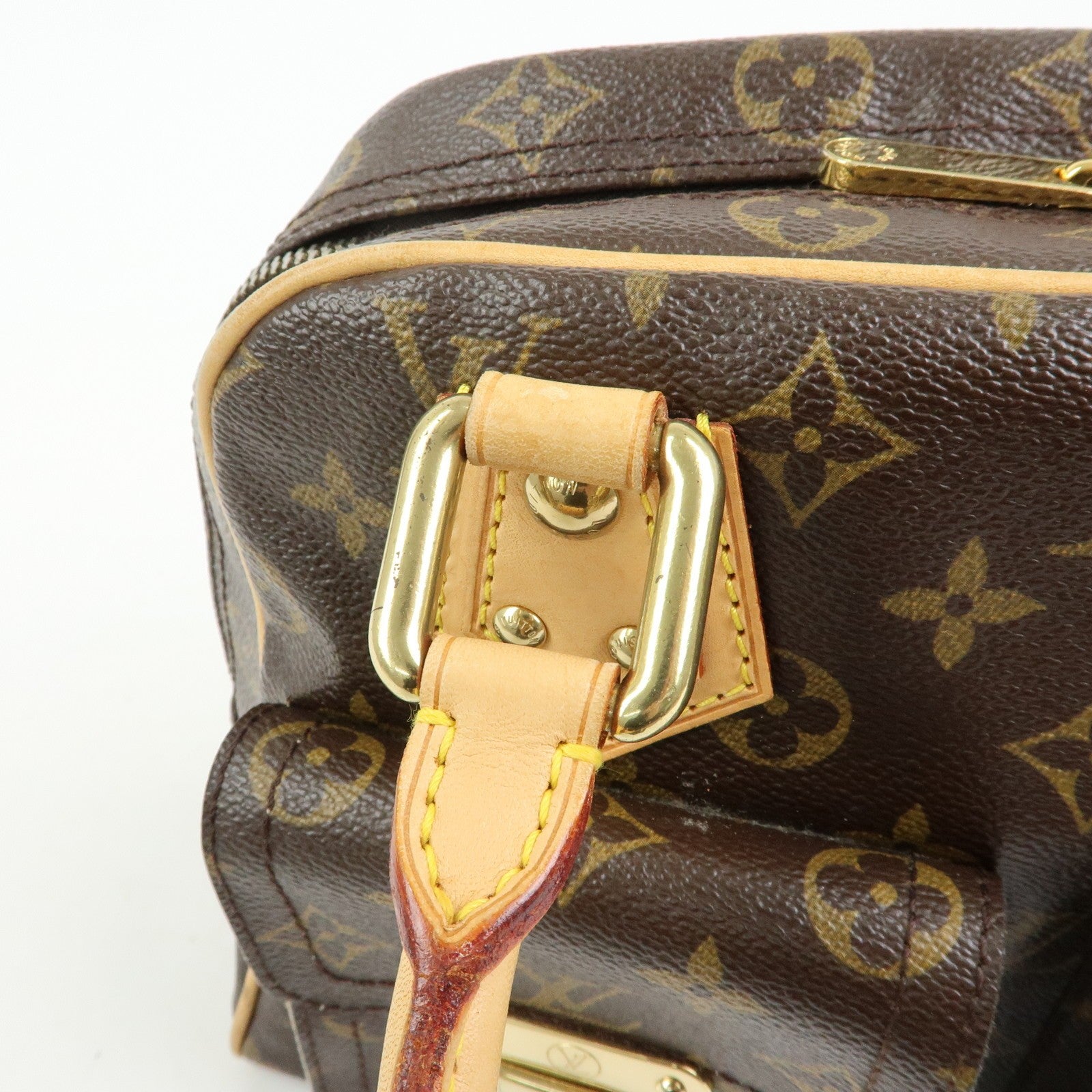 Louis Vuitton Monogram Manhattan PM Hand Bag Brown