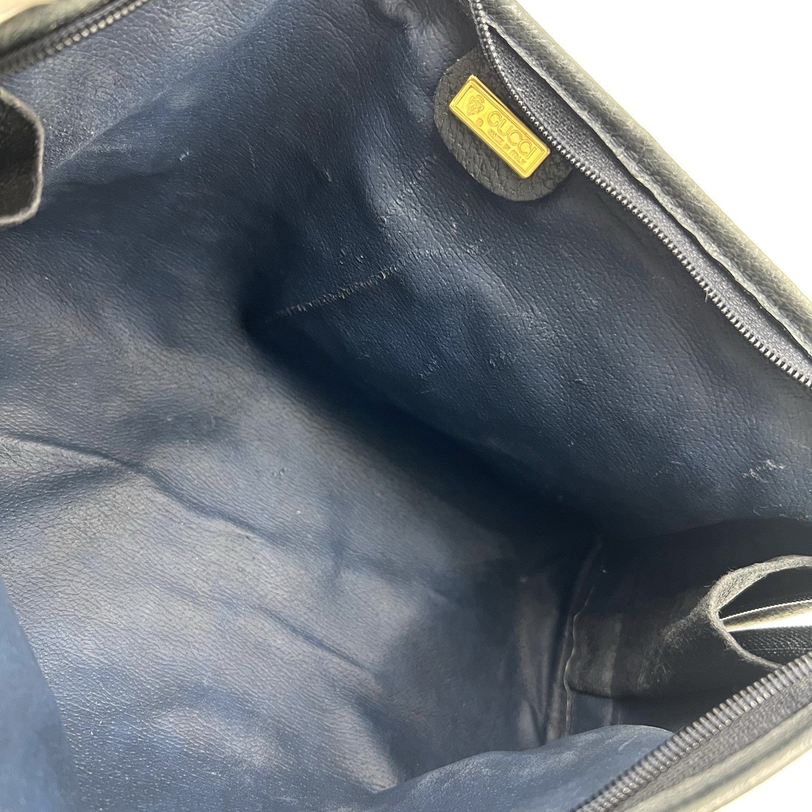 Gucci GG Supreme Clutch - Gold Navy, PVC Leather