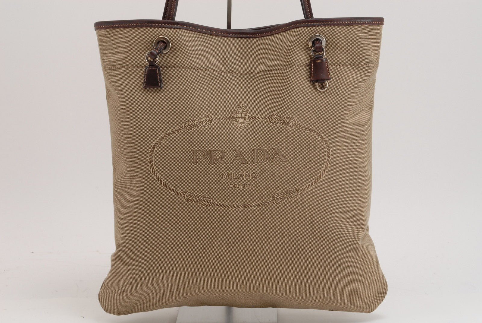 Prada Canapa Logo Tote - Beige, Canvas and Leather