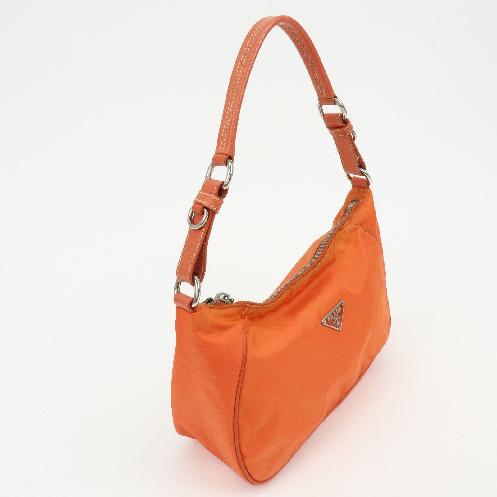 Prada Shoulder Bag - Orange, Nylon, Leather