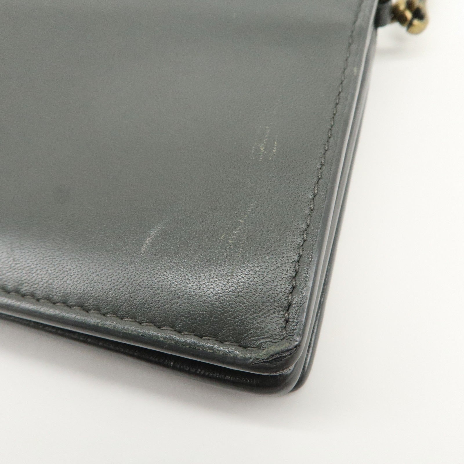 Bottega Veneta Intrecciato Leather Chain Long Wallet - Gray, Leather
